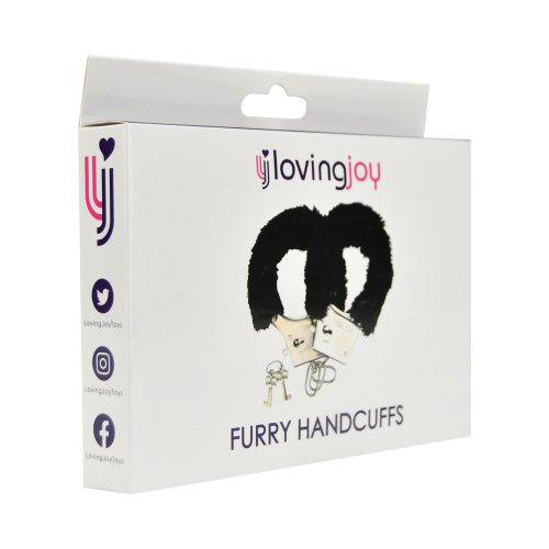 Loving Joy Furry Handcuffs Black