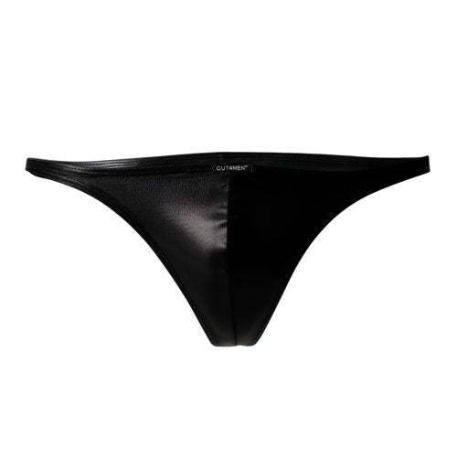 C4M Brazilian Brief Black Leatherette Small