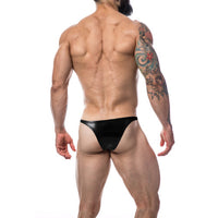 C4M Brazilian Brief Black Leatherette Medium