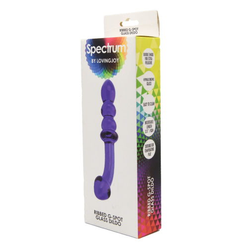 Spectrum Ribbed G-Spot Glass Dildo