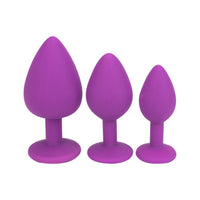 Loving Joy Jewelled Silicone Butt Plug Purple -Small