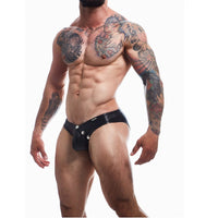 C4M Snap Ergonomic Brief Black Leatherette Large