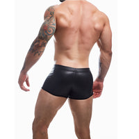 C4M Peekaboo Black Leatherette Mini Pants Small